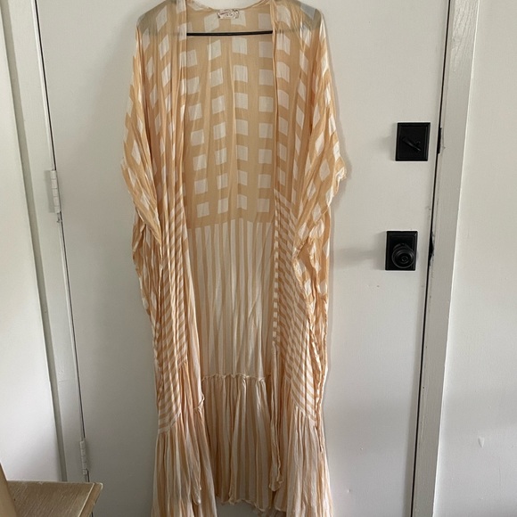 Free People Kenna Kimono Top Duster Gauzy Maxi ONE SIZE NWOT - Picture 2 of 4